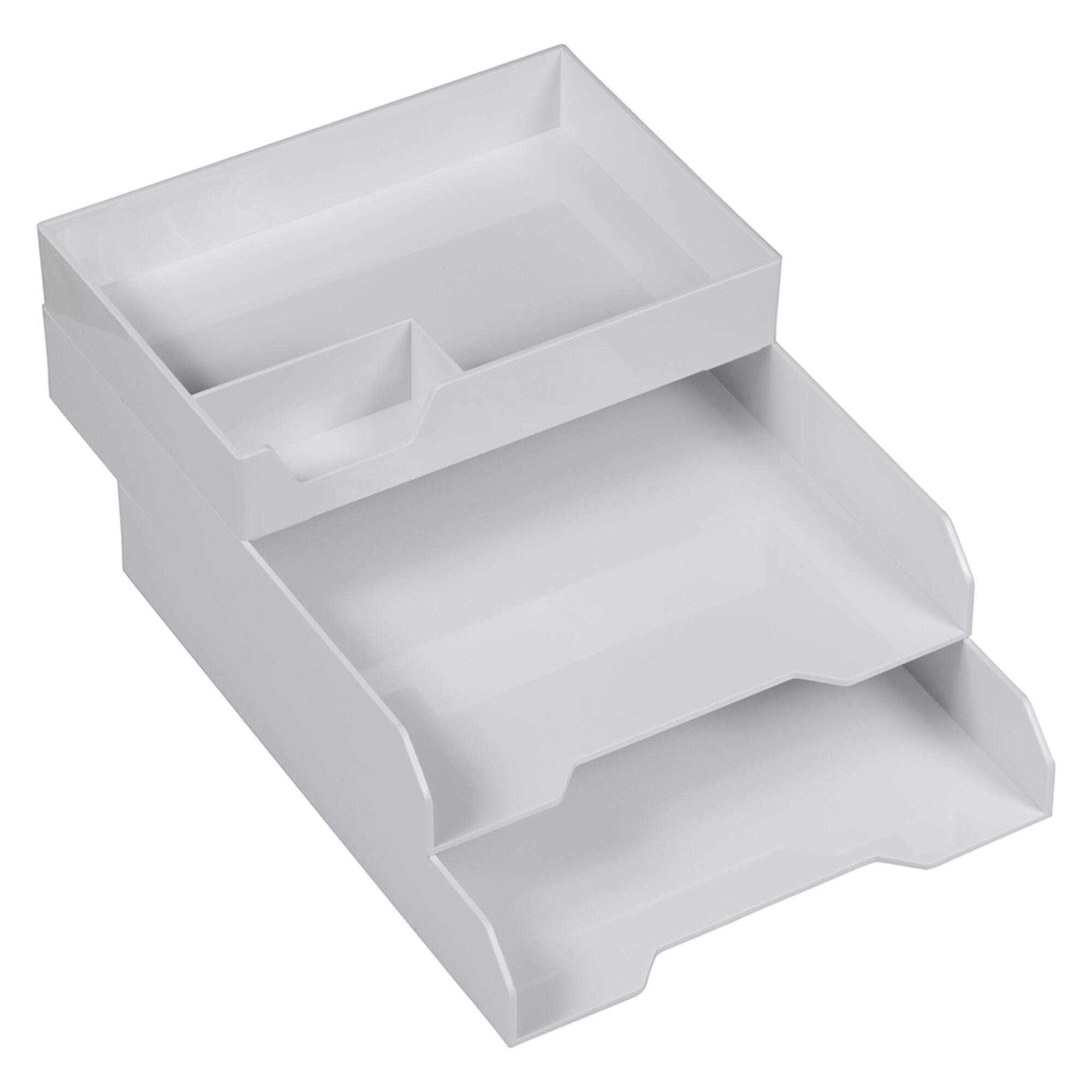 JAM Paper Stackable Office Desk Supply & Paper Organizer Set